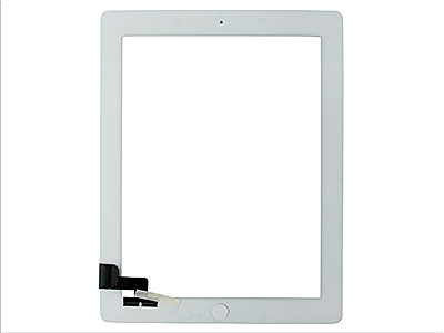 Apple iPad 2 Model n: A1395-A1396-A1397 - Touchscreen+Biadesivo+Tasto Home No Logo +switch interno Alta Qualità Bianco