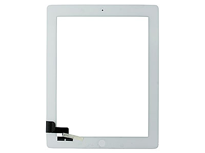 Apple iPad 2 Model n: A1395-A1396-A1397 - Touchscreen+Biadesivo+Tasto Home No Logo +switch interno Ottima Qualita'  Bianco