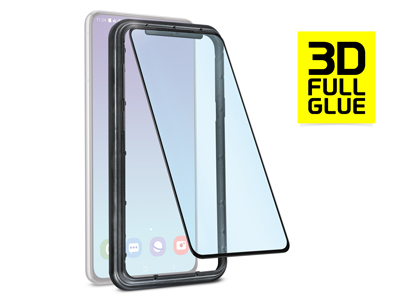 Samsung SM-G960 Galaxy S9 - Vetro temperato antiurto 3D FullGlue + Applicatore Protezione totale bordi colore NERO