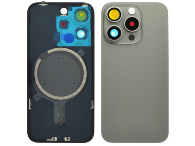 Apple iPhone 15 Pro - Magnetic Back Cover + Camera Lens Natural Titanium